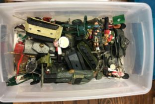 A box containing diecast and other soldiers.