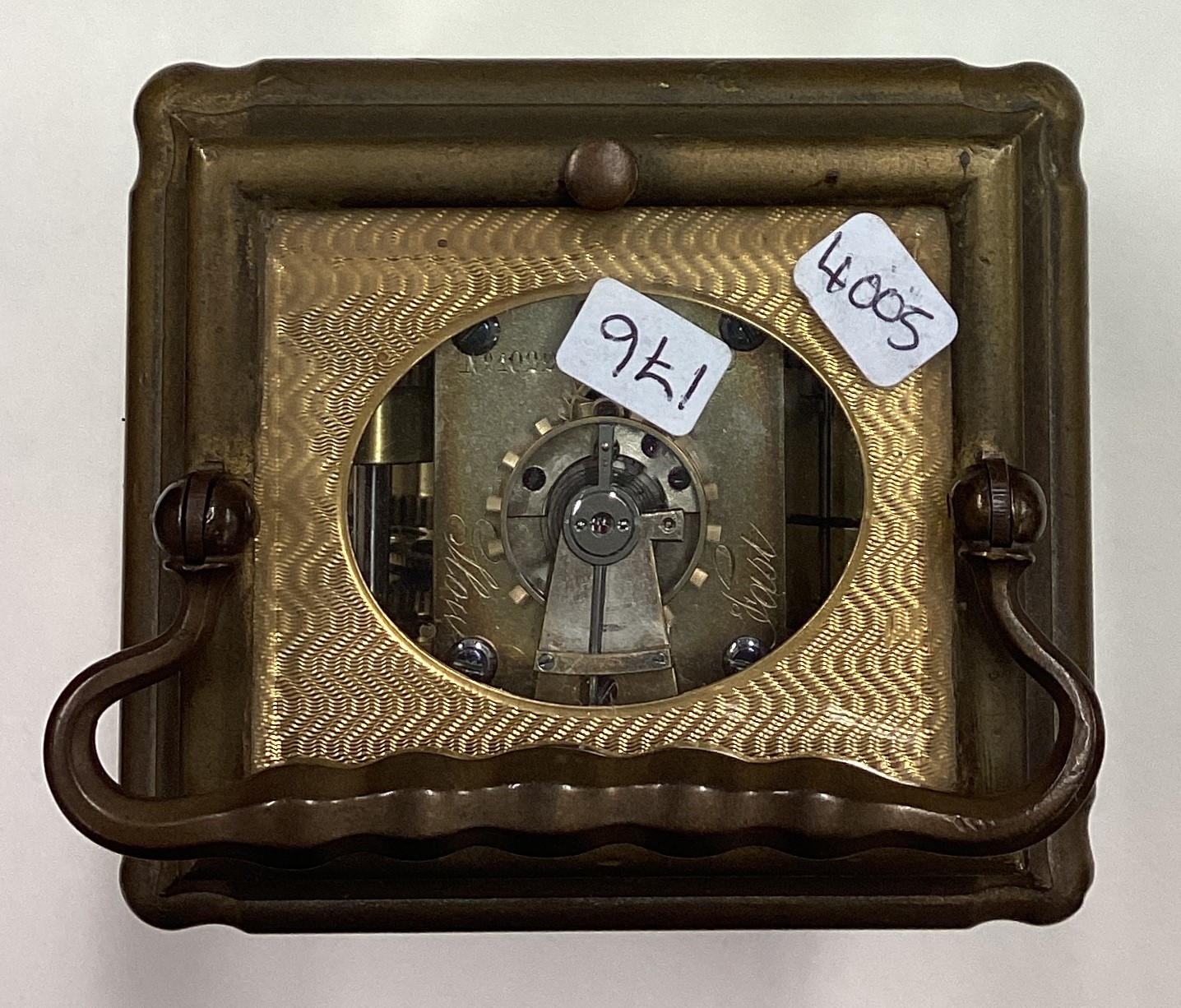 A good French striking carriage clock with white enamelled dial. - Image 3 of 4