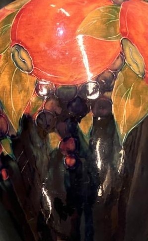 WILLIAM MOORCROFT: A large "Pomegranate" open pedestal vase. Approx. 33 cms high. - Image 3 of 8