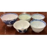 A group of five Nanking blue and white dishes.