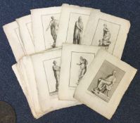 A collection of 14 various Domenico De Rossi statuary prints.