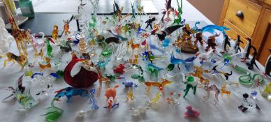 LAMPWORK: A collection of miniature glass animals.