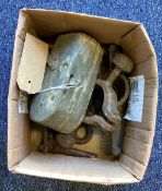 A box containing a complete set of iron work for a cannon.