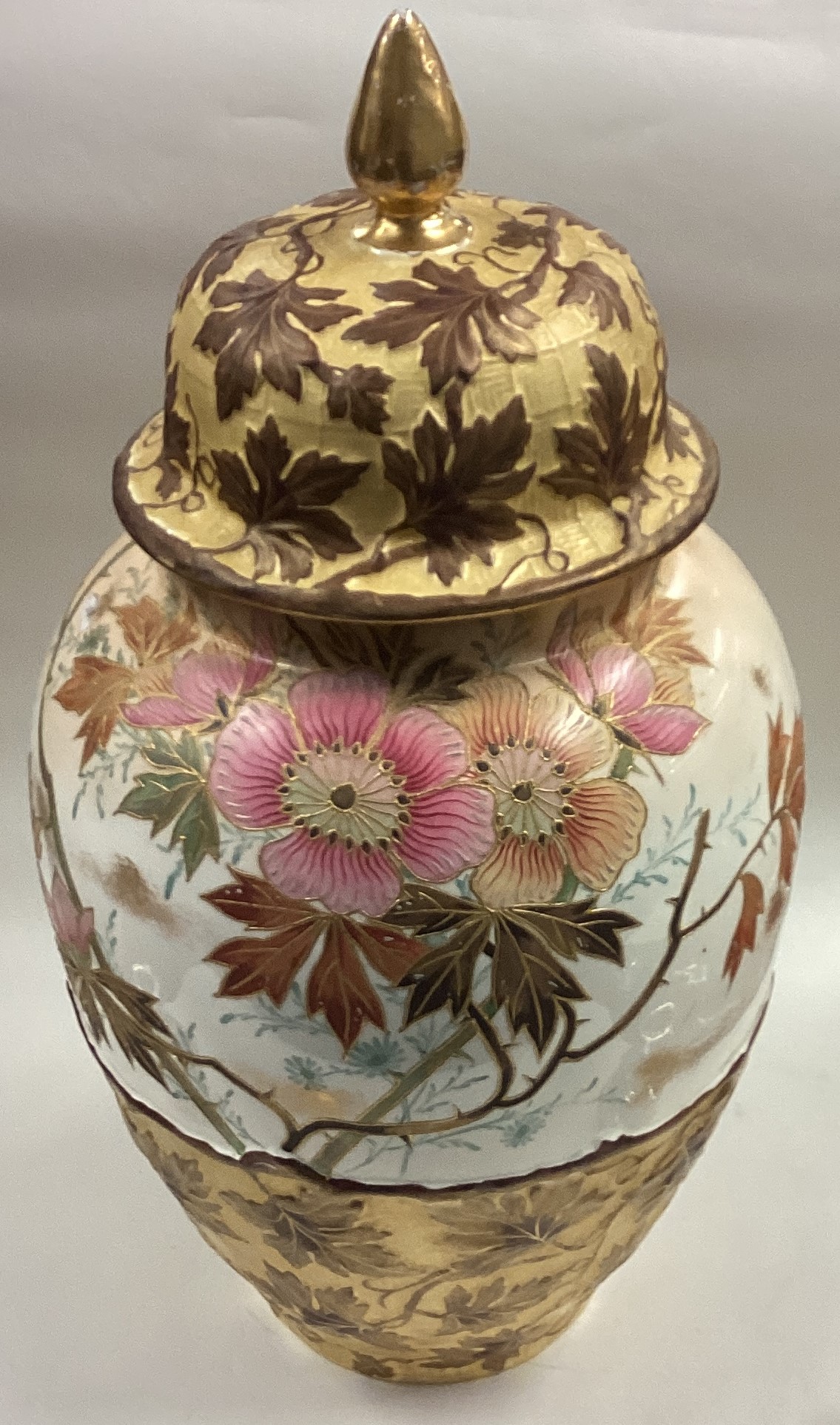 A large Victorian vase and cover.