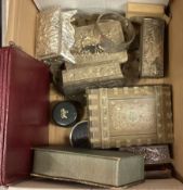 A box containing jewellery boxes etc.