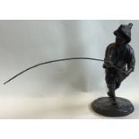 A good Chinese bronze of a gent fishing. Seal mark to base.