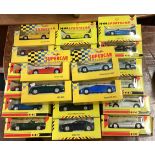 A large collection of toy cars.