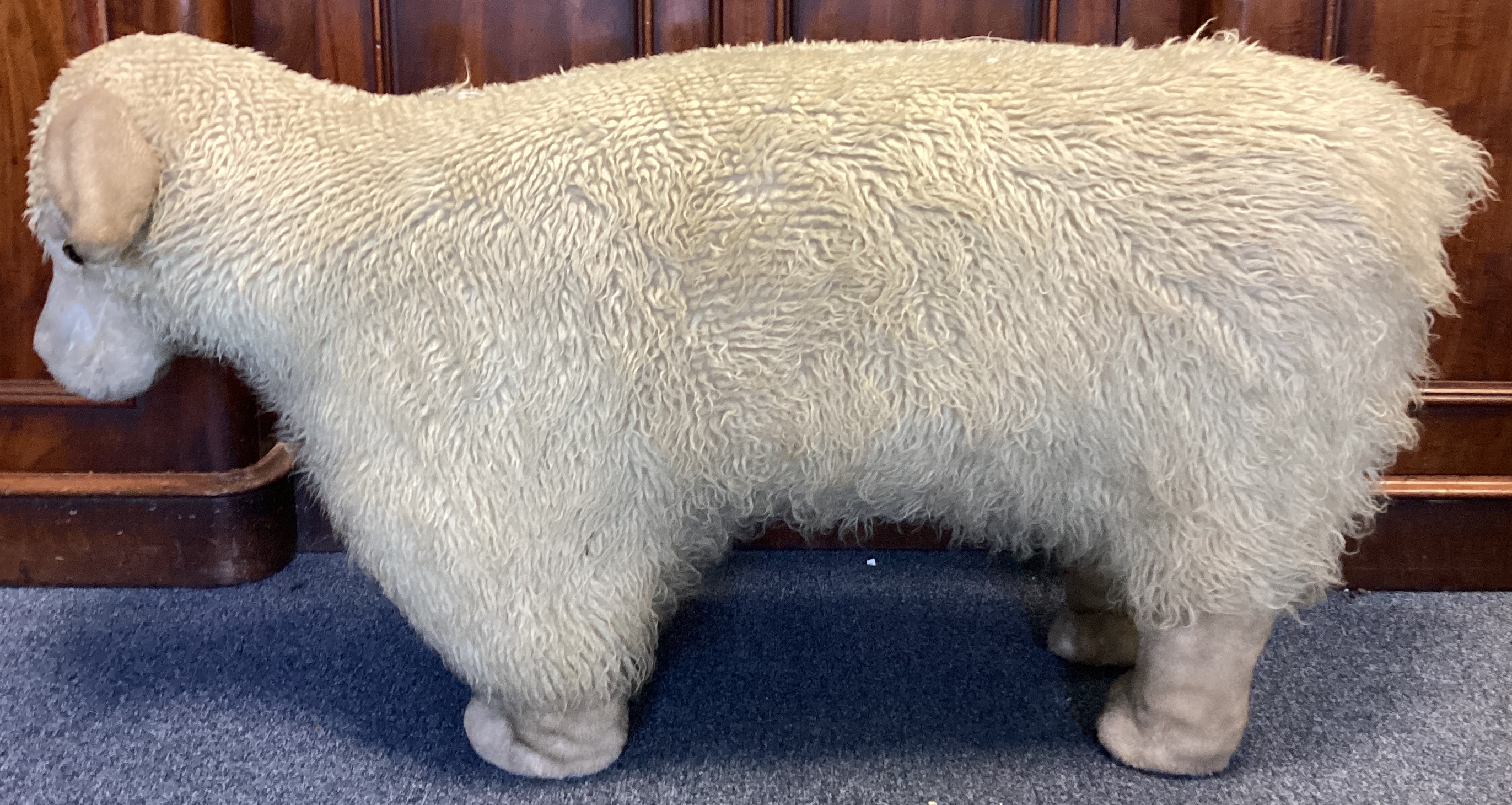 A large woolly sheep footstool nicknamed 'Nigel'. Approx. 55 cms high. Est. £20 - £30. - Image 3 of 4