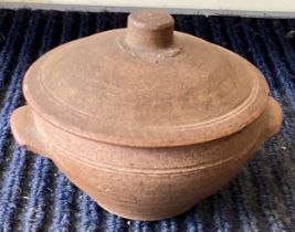 LEACH: A Leach pottery soup bowl together with mismatched lid.