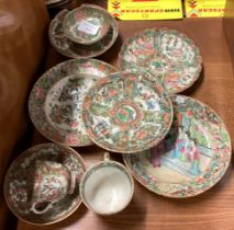 A collection of Canton saucers etc.