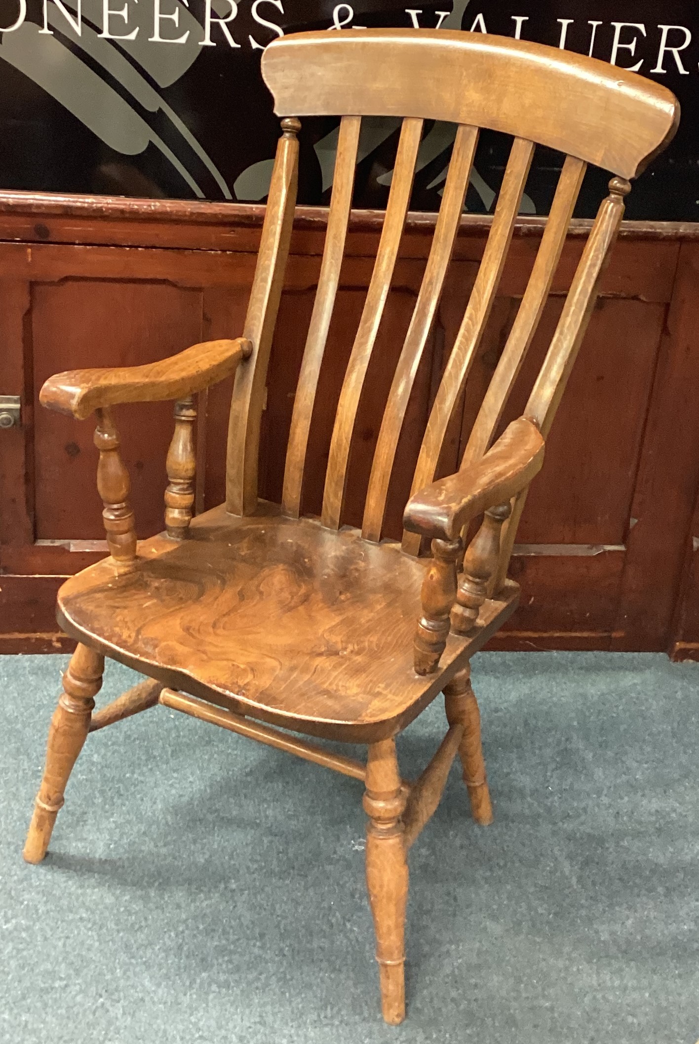 A good oak slat back kitchen chair.