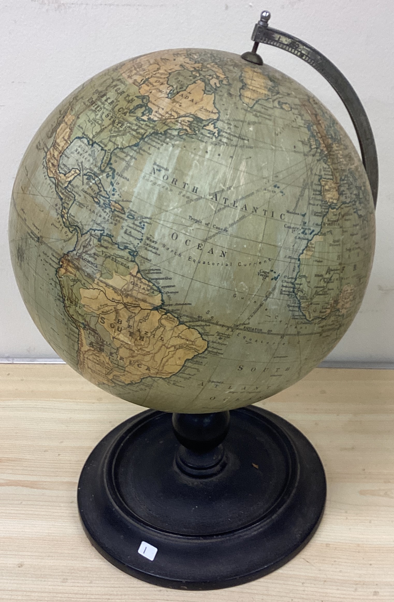 A globe on wooden stand. - Image 2 of 2