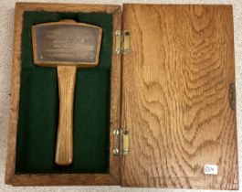 A boxed silver mounted presentation trowel.