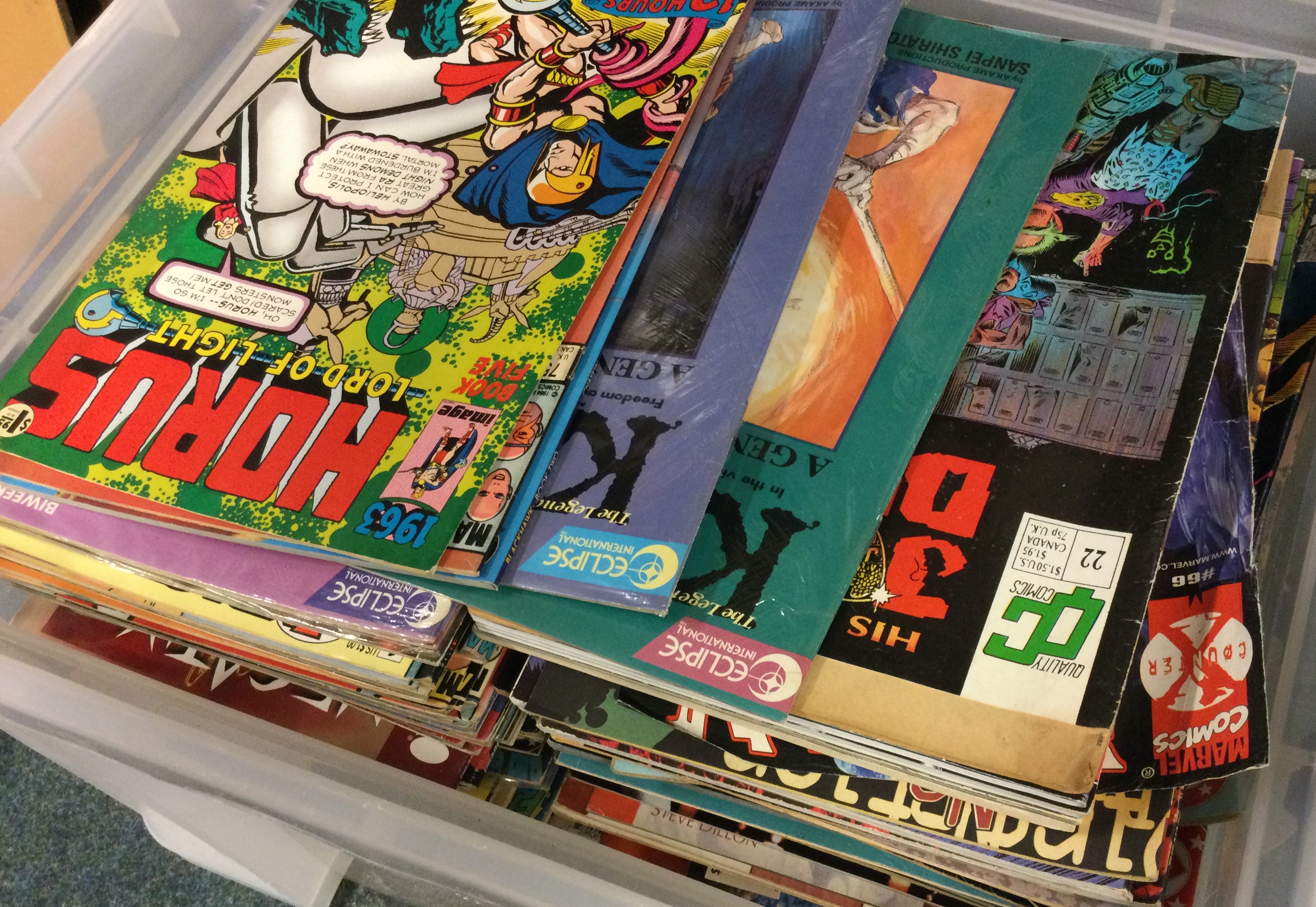 Two boxes of comics to include 2000AD, Marvel and other Sci-Fi magazines etc. - Image 4 of 4
