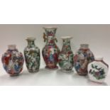 A good collection of six Canton vases.