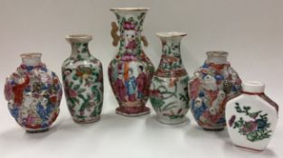 A good collection of six Canton vases.