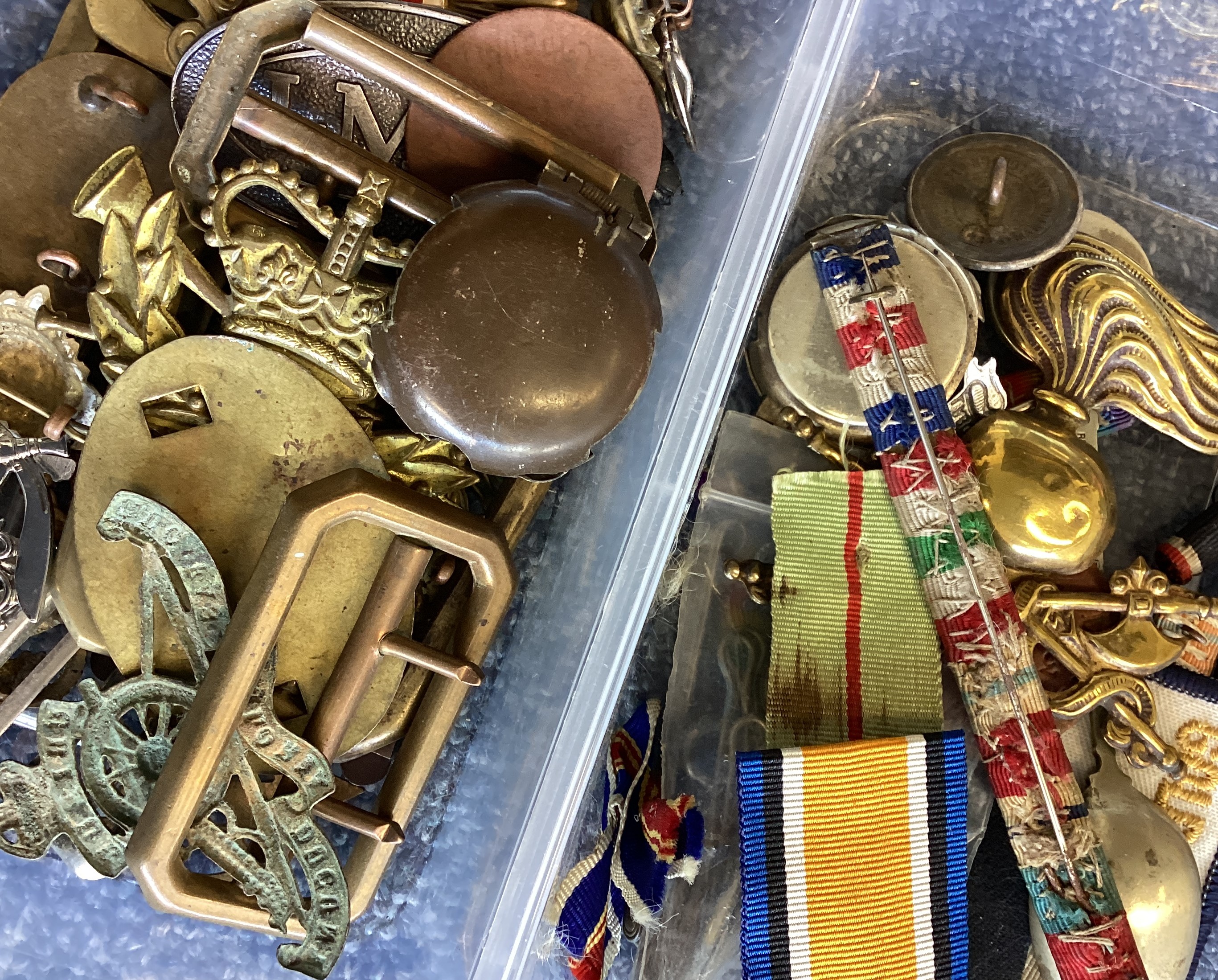 Two boxes containing old badges. - Image 2 of 2