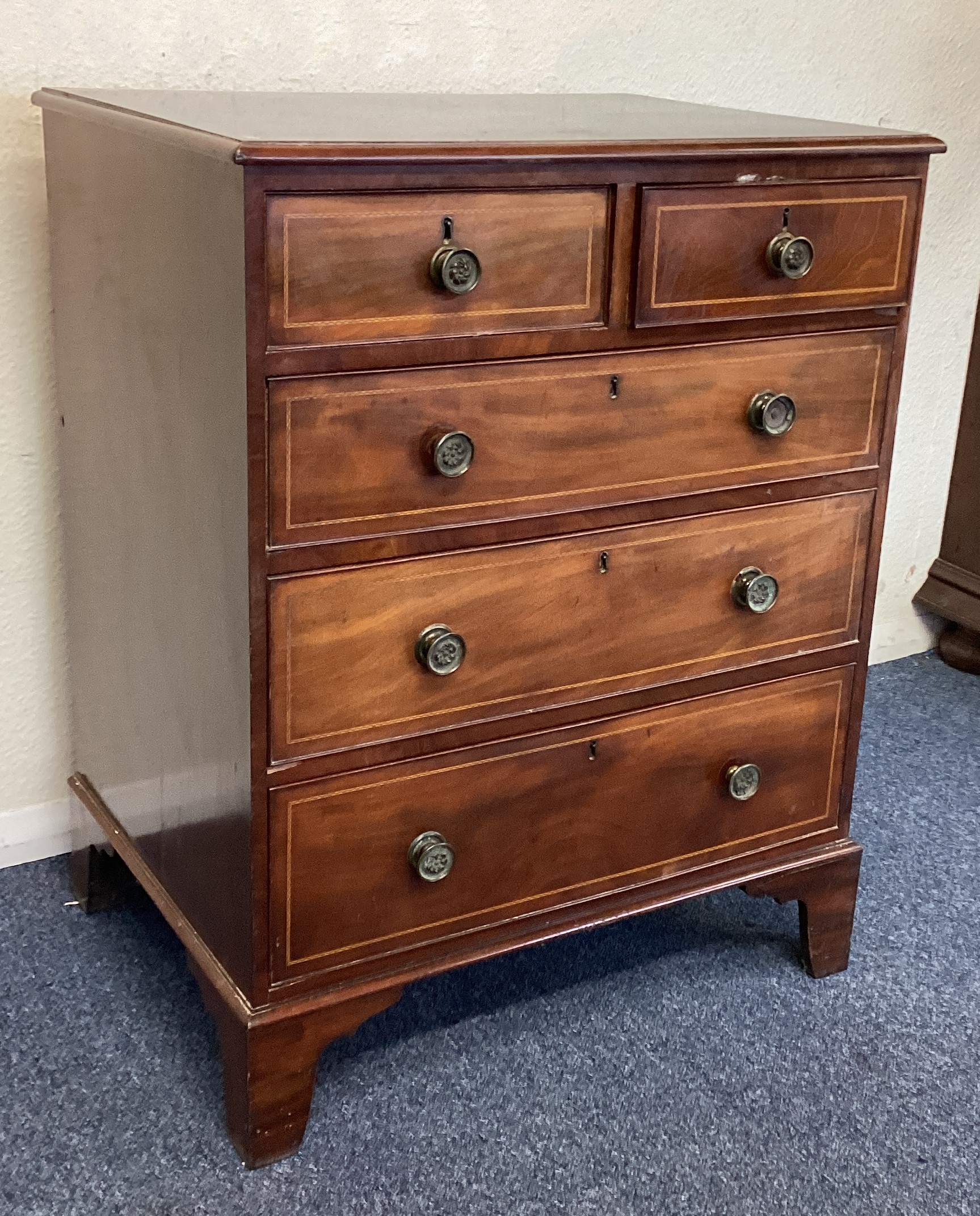 A mahogany chest of five drawers. - Image 2 of 3