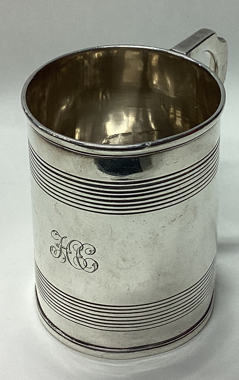 A George III silver reeded mug. London 1800. - Image 3 of 3