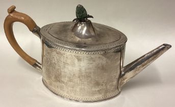 An 18th Century George III silver teapot. London 1789.