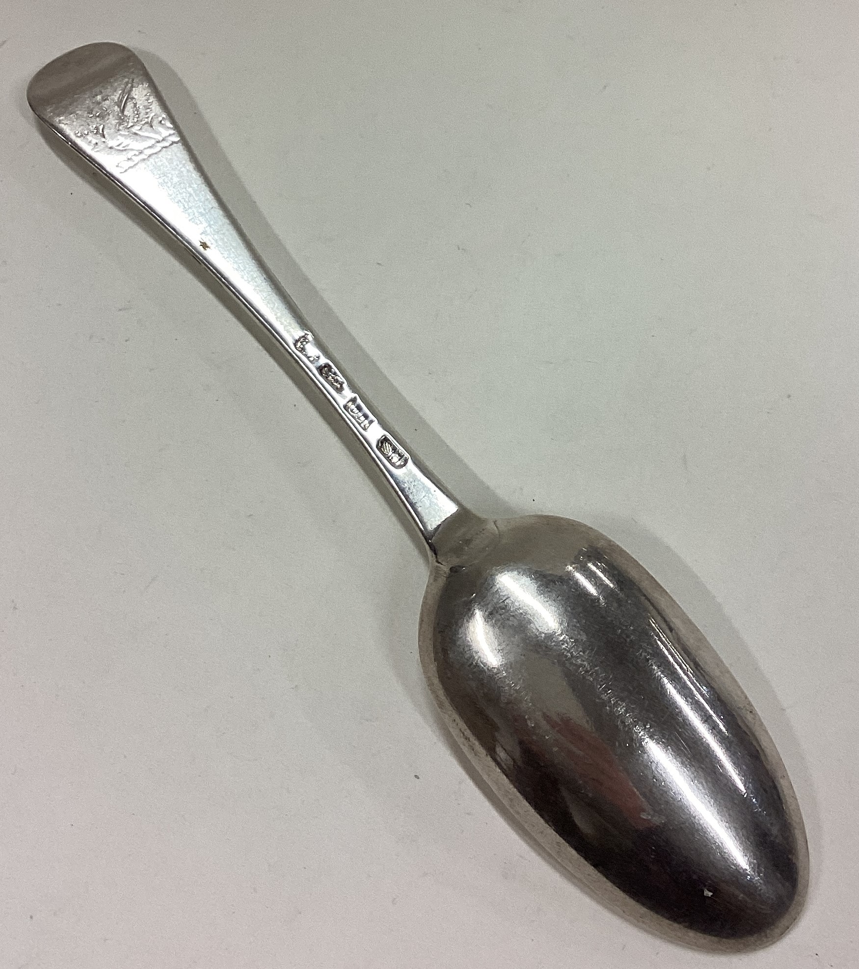 A George II silver bottom marked tablespoon. - Image 2 of 2