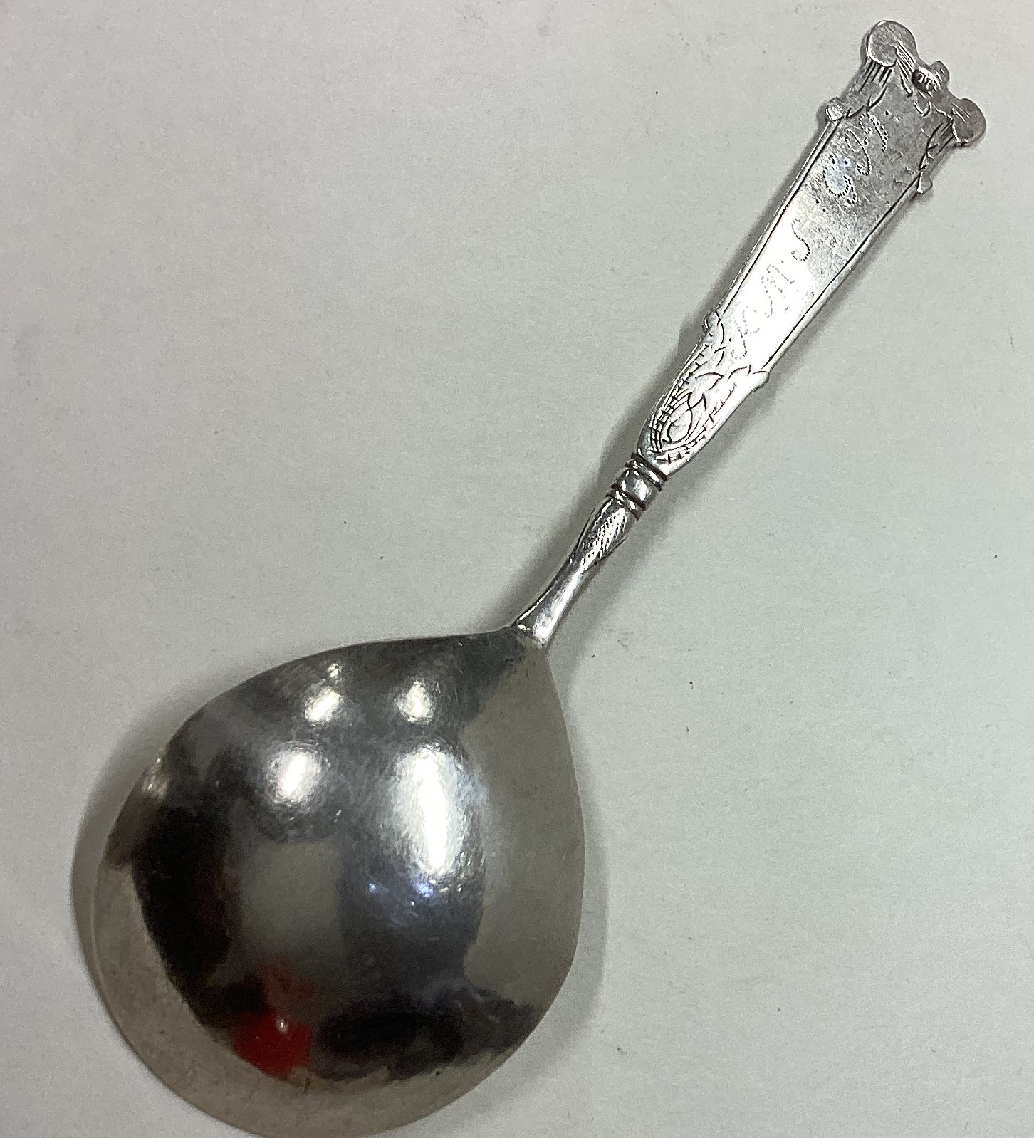 A rare 18th Century Norwegian silver trefid spoon. - Image 2 of 3