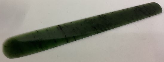 A large 19th Century green agate letter opener.