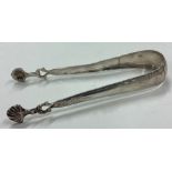 A pair of 18th Century silver ice tongs.