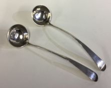 A pair of Scottish silver OE pattern toddy ladles.