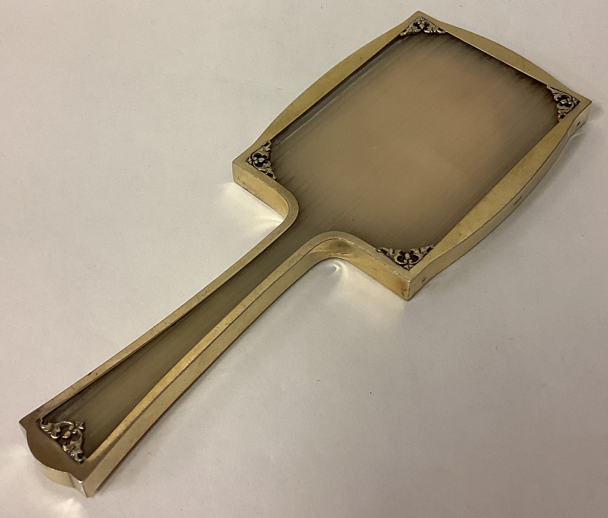 ASPREY & CO: A rare Art Deco silver gilt mirror. - Image 2 of 3