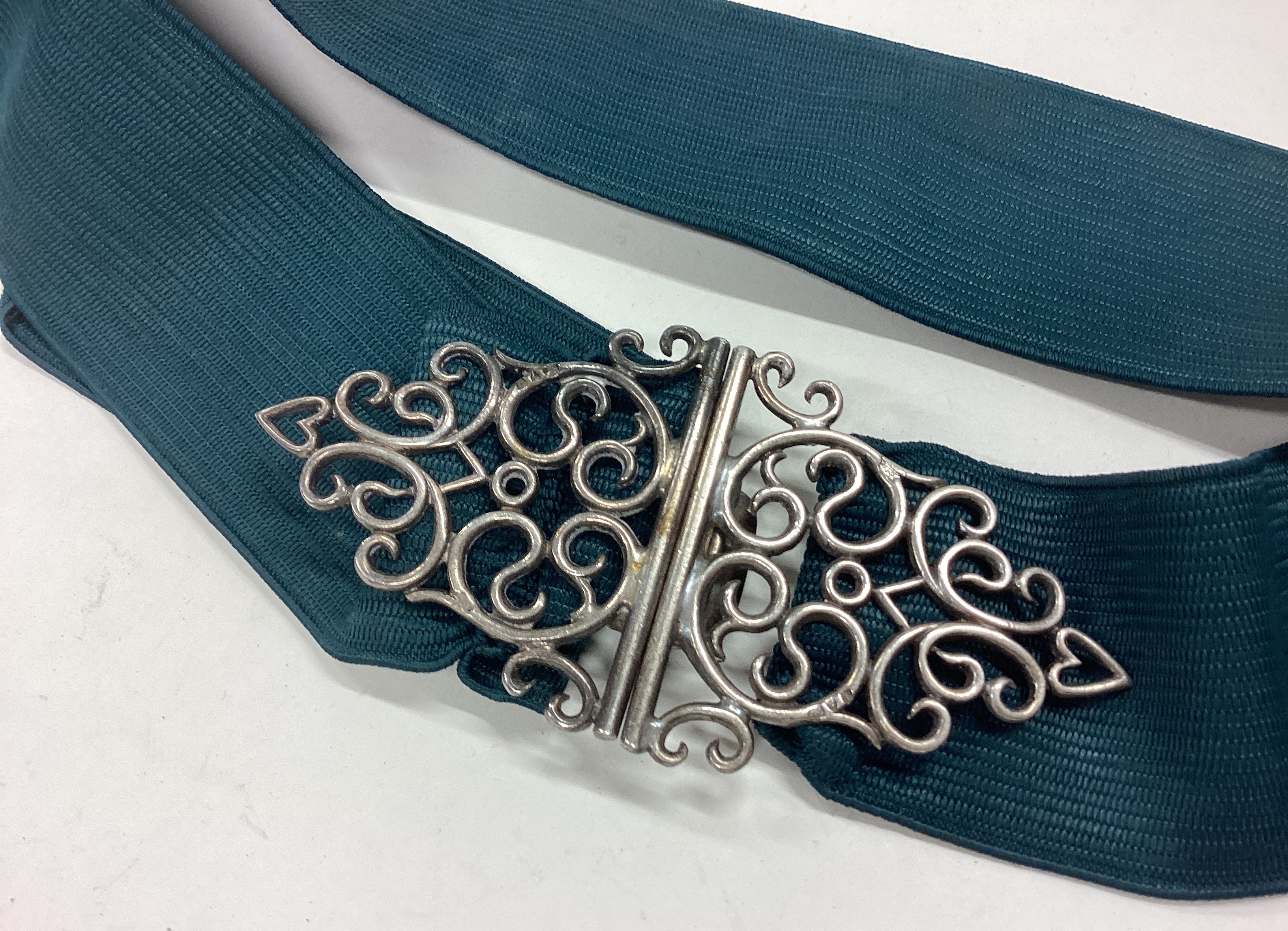 A large Victorian silver belt with pierced decoration. - Image 2 of 2
