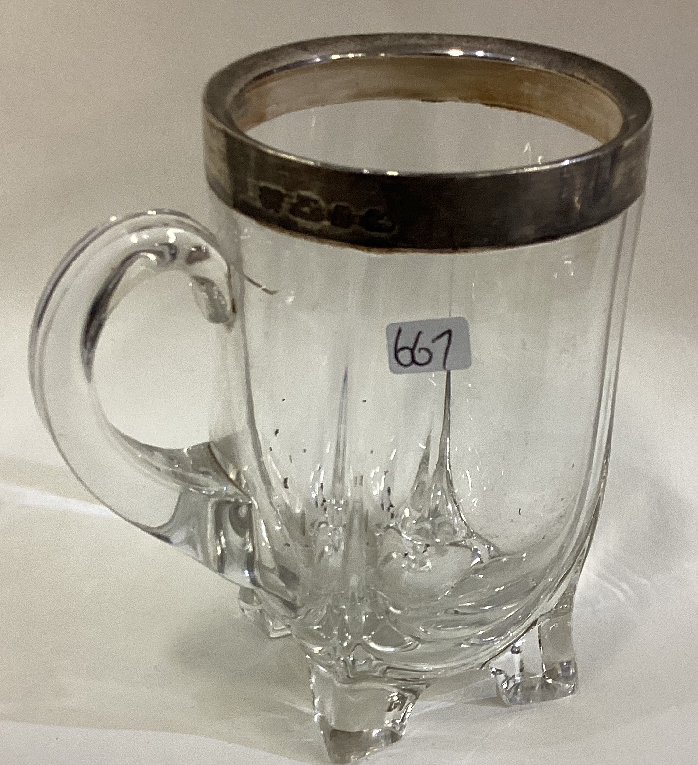 A rare Victorian silver and glass mug.