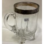 A rare Victorian silver and glass mug.