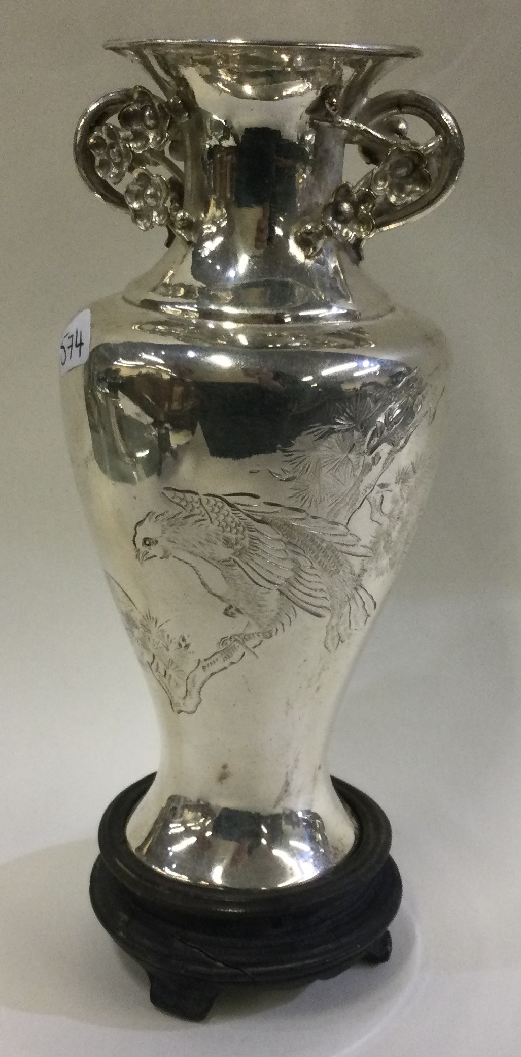 A 19th Century Chinese export silver vase. - Image 2 of 2