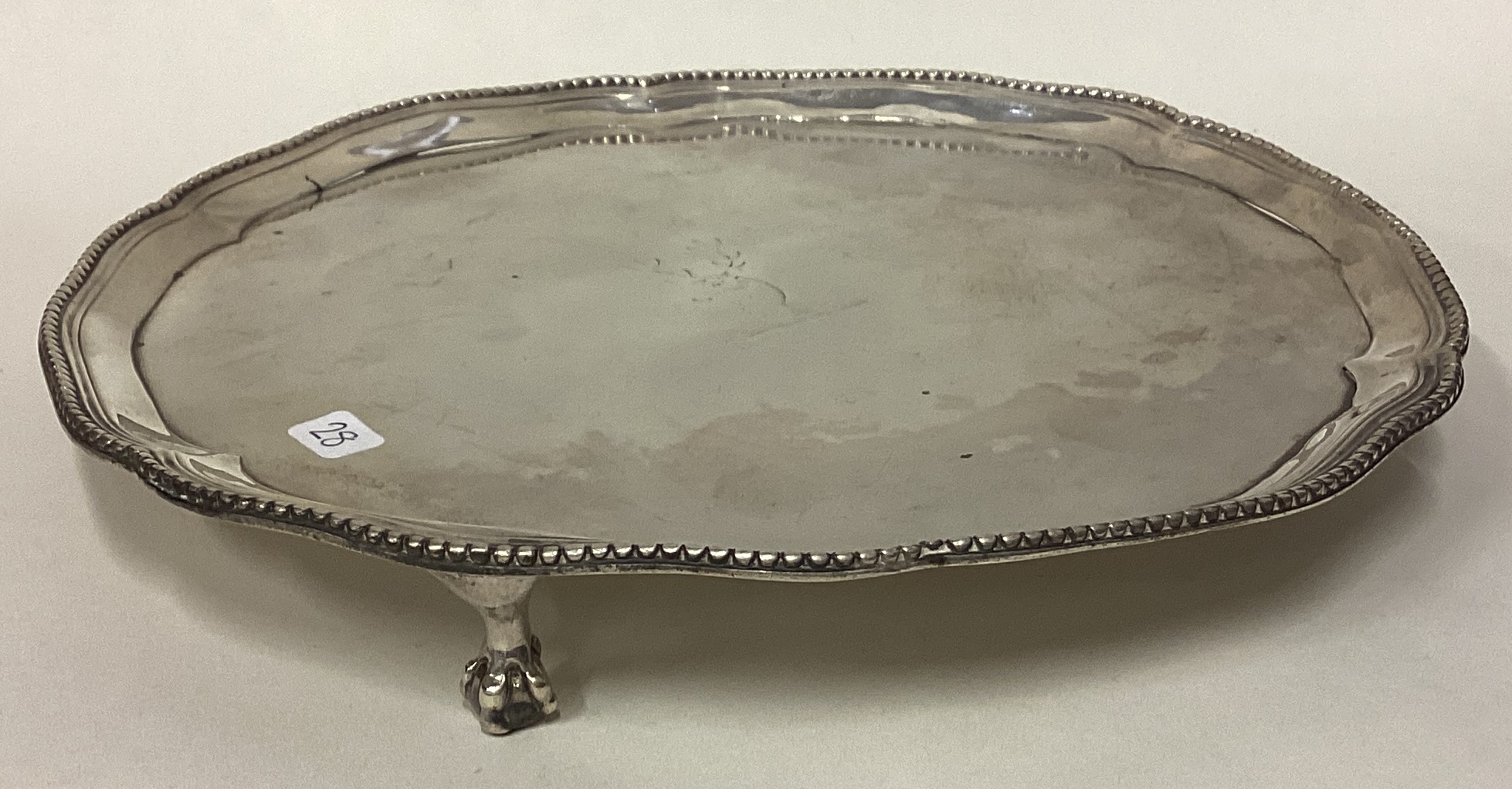 An 18th Century George III silver salver. London 1781. - Image 2 of 4