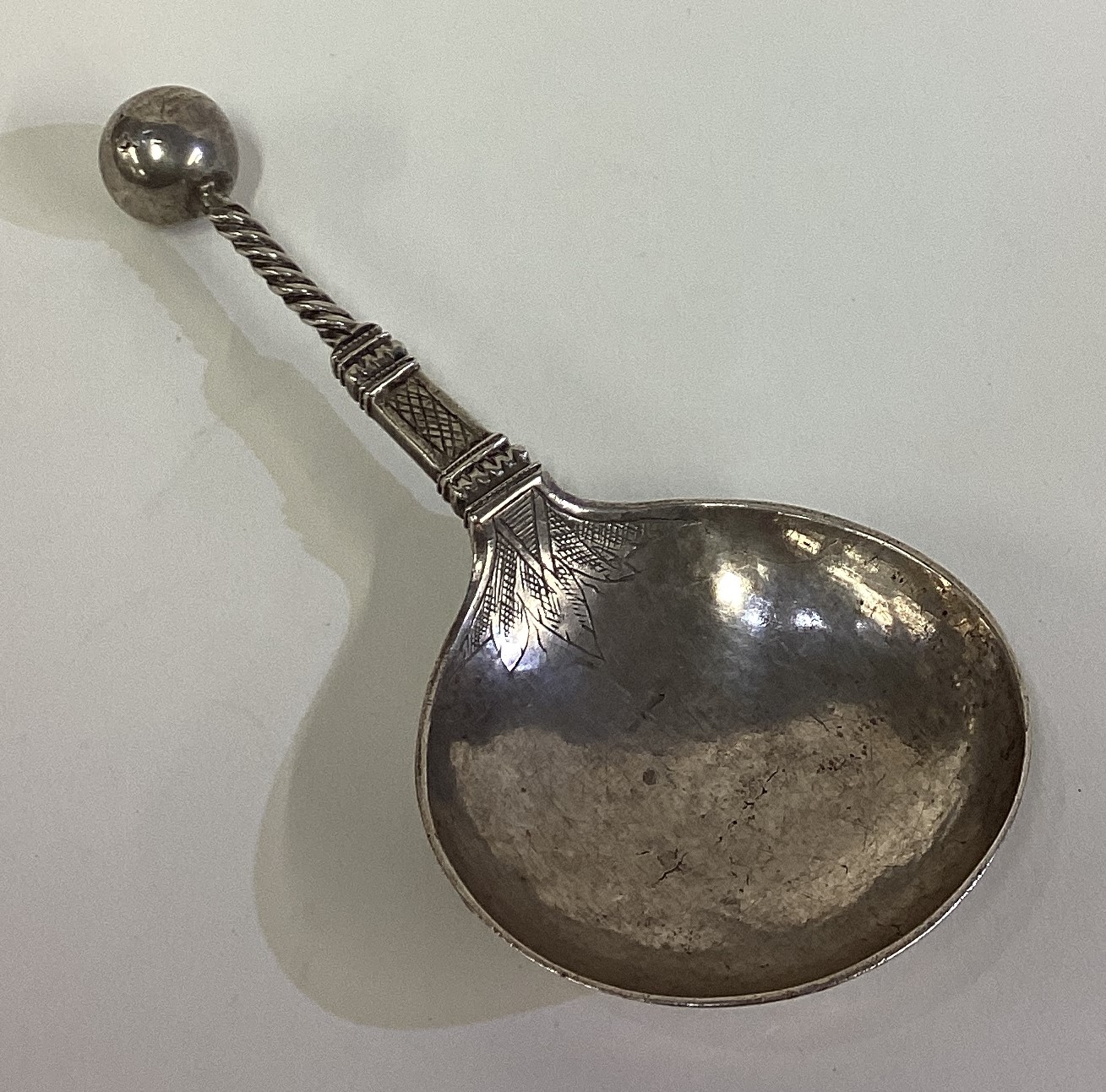 A 17th Century Scandinavian silver spoon.