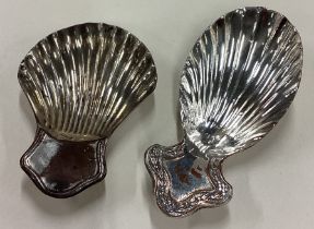 Two Georgian silver plated caddy spoons. Circa 1800.
