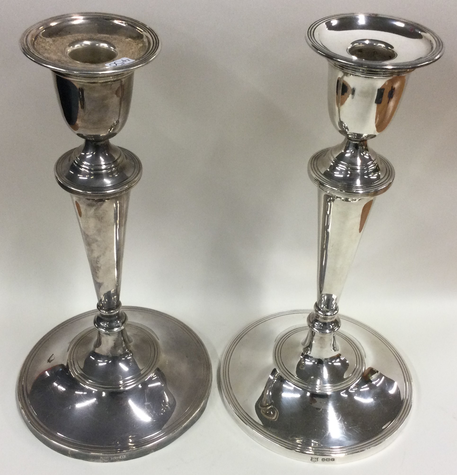 A large pair of silver candlesticks in the Georgian style. - Image 2 of 2