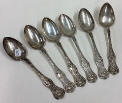 A set of six silver King's pattern teaspoons.