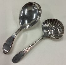 Two Georgian silver plated caddy spoons. Circa 1800.