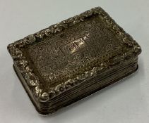 A large George III silver bright-cut vinaigrette