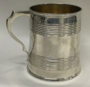 A Victorian silver barrel shaped tankard.