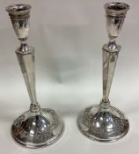 A good pair of 18th Century Berlin silver candlesticks.