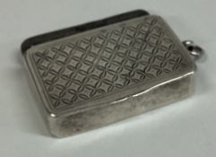 YATSHING: A 19th Century Chinese export silver combination snuff box / vesta case.