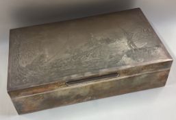 OF HUNTING INTEREST: A fine quality engraved silver cigarette box.