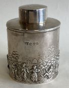 CHESTER: A good cylindrical silver tea canister.