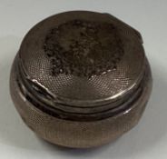 An engine turned French silver hinged tobacco / snuff box.