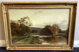 DAVID BATES: (British, 1840 - 1921): A gilt framed oil on canvas.