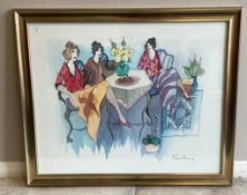 ITZCHAK TARKAY: A gilt framed and glazed print of 'Blissful Moments'.