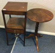 A mahogany single-drawer wash stand together with